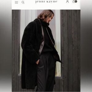 Jenni Kayne Yves Shawl Collar Black Shearling Coat